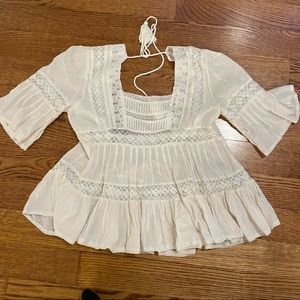 Free People lace flowy top size Small
